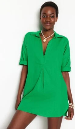 Trendyol Vrouwen Standaard Mouw V-hals Basis Jurk -Trendyo Trendy Winkel 697x1200 6