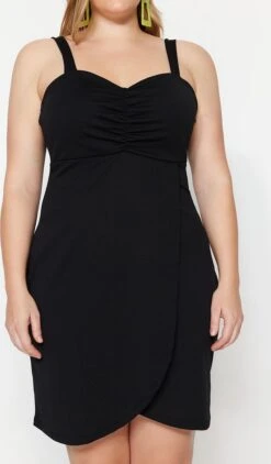 Trendyol Vrouwen Dik Geschorst Lieve Schat Omslag Plus Size Jurk -Trendyo Trendy Winkel 703x1200 6