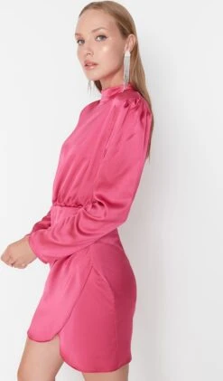 Trendyol Vrouwen Standaard Mouw Staande Kraag Omslag Jurk -Trendyo Trendy Winkel 704x1200 4