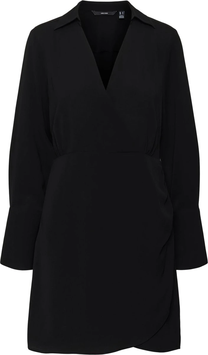 Vero Moda VMKERRI LS SHORT DRESS WVN Dames Jurk Black - Maat L 3 Vero Moda VMKERRI LS SHORT DRESS WVN Dames Jurk Black - Maat L