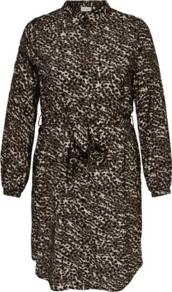 ONLY CARMAKOMA CARLOLLILISE LS SHIRT DRESS AOP BF Dames Jurk - Maat 46