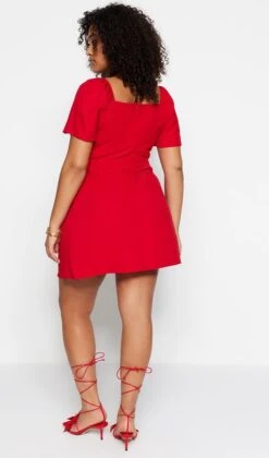 Trendyol Vrouwen Standaard Mouw V-hals A-lijn Plus Size Jurk -Trendyo Trendy Winkel 706x1200 6