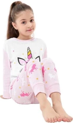 Eenhoorn Pyjama Roze Maat 110-116 (5-6 Jaar) Unicorn Pyjama Jurk Prinses + Eenhoorn Ketting -Trendyo Trendy Winkel 709x1200