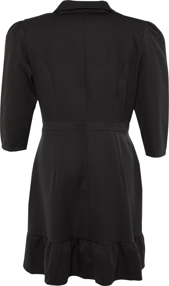 Trendyol Vrouwen Standaard Mouw Reverskraag Basis Grote Maten Jurk 10 Trendyol Vrouwen Standaard Mouw Reverskraag Basis Grote Maten Jurk - Afbeelding 8