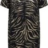 Only Carmakoma Carnova Jurk/tuniek Zwart Zebraprint Maat 48