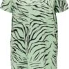 Only Carmakoma Carnova Jurk/ Tuniek Groen Zebraprint Maat 48