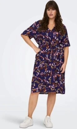 Only Carmakoma Carnova Jurk Blauw Maat 48