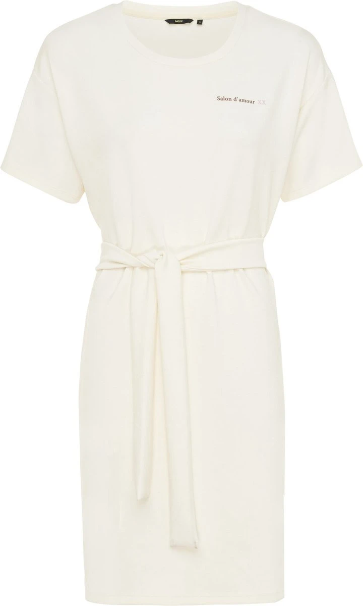 Mexx Knotted Short Sleeve Jurk Dames - Off White - Maat S 8 Mexx Knotted Short Sleeve Jurk Dames - Off White - Maat S - Afbeelding 6