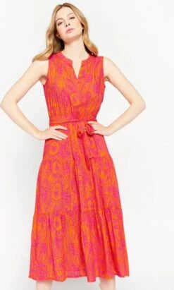 LOLALIZA Maxi-jurk Met Paisleyprint - Oranje - Maat XXL