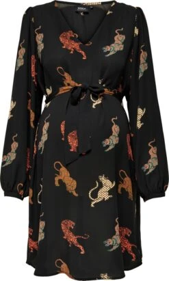 ONLY OLMALMA LIFE POLY L/S ALLY DRESS AOP Dames Jurk - Maat XL