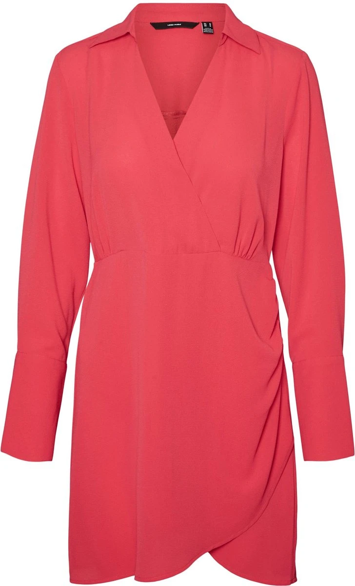 Vero Moda VMKERRI LS SHORT DRESS WVN Dames Jurk Love Potion - Maat XXL 3 Vero Moda VMKERRI LS SHORT DRESS WVN Dames Jurk Love Potion - Maat XXL