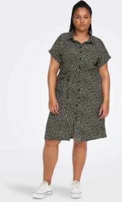 Only Carmakoma Cardiega Jurk Zwart/wit Maat 48