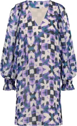 Freebird Wv-aop-ethnic-vis-23- Jurken Dames - Kleedje - Rok - Jurk - Paars - Maat S