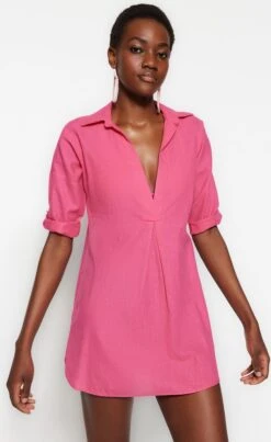 Trendyol Vrouwen Standaard Mouw V-hals Basis Jurk -Trendyo Trendy Winkel 736x1200 3