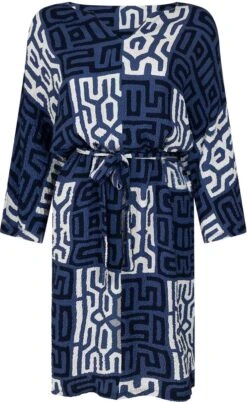 Zoso Jurk Leonie Fabric Printed Dress 231 0008-0015 Navy Blue Dames Maat - L