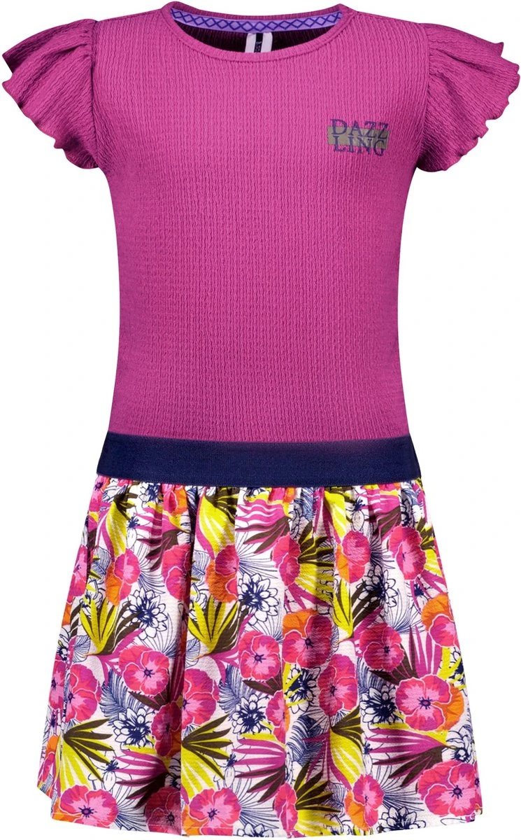 B.Nosy - Jurk Delina - Magenta - Maat 140 3 B.Nosy - Jurk Delina - Magenta - Maat 140