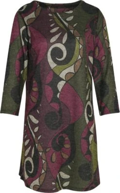 Cassis Korte Jurk Met Arabische Grafische Print -Trendyo Trendy Winkel 747x1200 9