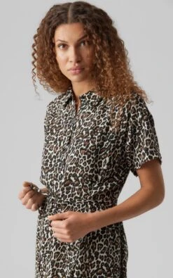 VERO MODA VMBUMPY SS CALF SHIRT DRESS NOOS Dames Jurk - Maat L -Trendyo Trendy Winkel 751x1200 4