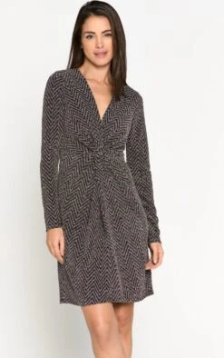 LOLALIZA Lurex Jurk - Zwart - Maat 38