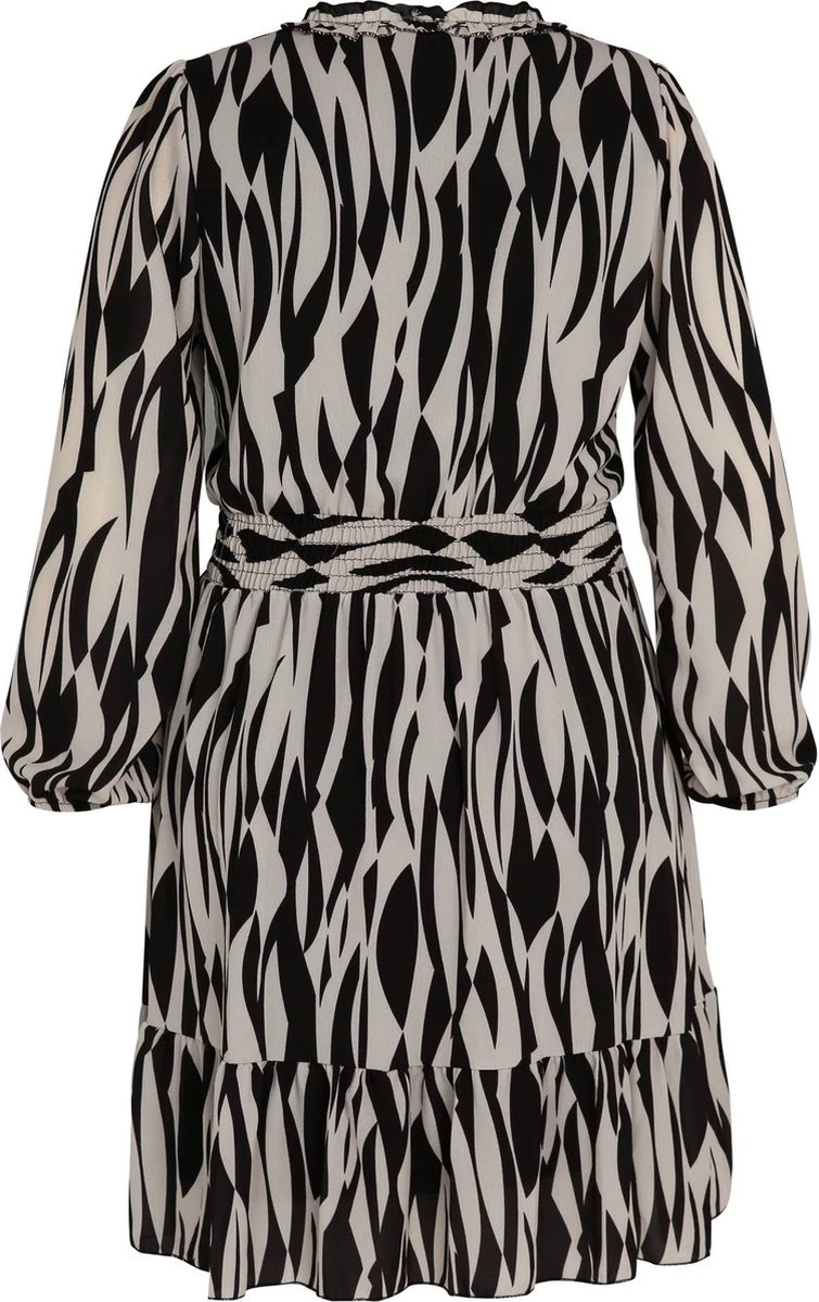 Paprika Korte Jurk Met Grafische Print, Fronsjes En Smokwerk 10 Paprika Korte Jurk Met Grafische Print, Fronsjes En Smokwerk - Afbeelding 8