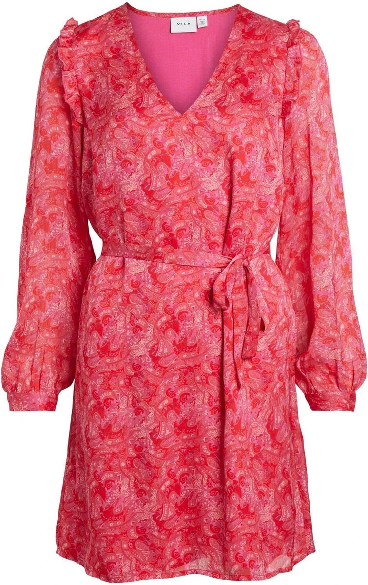 Vila Jurk Vilayla Vie L/s Short Dress/ls 14083031 Pink Yarrow Dames Maat - 36 3 Vila Jurk Vilayla Vie L/s Short Dress/ls 14083031 Pink Yarrow Dames Maat - 36