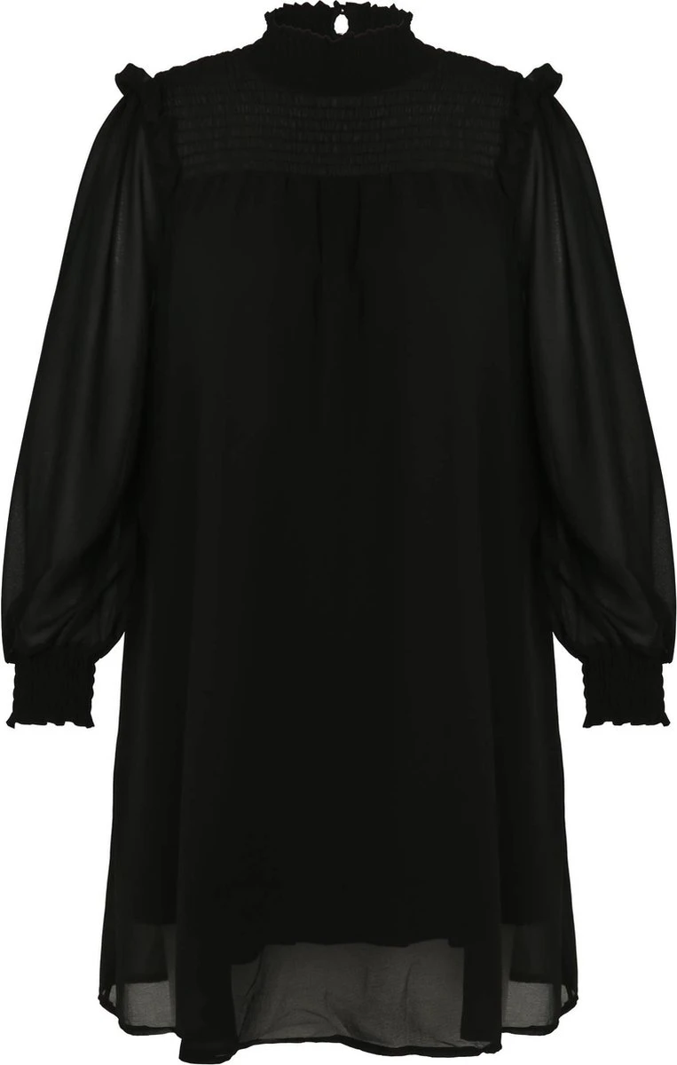 Paprika Korte, Effen Jurk In Voile Met Smokwerk 5 Paprika Korte, Effen Jurk In Voile Met Smokwerk - Afbeelding 3