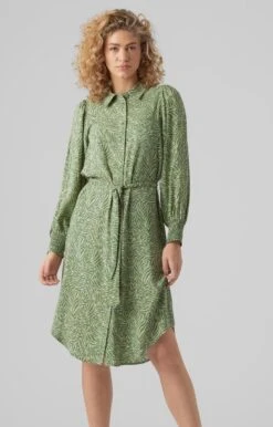 Vero Moda Jurk Vmsara Ls Calf Shirt Dress Wvn 10282451 Reseda/sara Dames Maat - L -Trendyo Trendy Winkel 768x1200 4