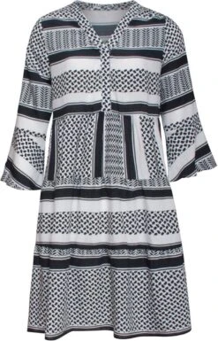 Smashed Lemon - Beau Jurk - Zwart/ Wit - 22141-009-M