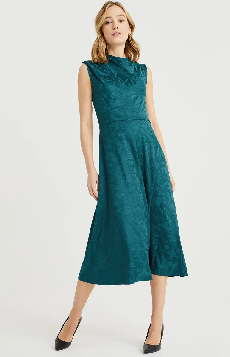 WE Fashion Dames Jurk Met Jacquard Dessin 5 WE Fashion Dames Jurk Met Jacquard Dessin - Afbeelding 3