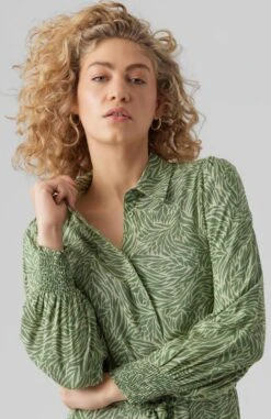 Vero Moda Jurk Vmsara Ls Calf Shirt Dress Wvn 10282451 Reseda/sara Dames Maat - L -Trendyo Trendy Winkel 778x1200 7