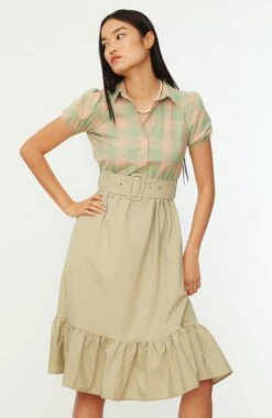 Trendyol Vrouwen Ballon Mouw Kraag Schaatser Jurk -Trendyo Trendy Winkel 779x1200 4