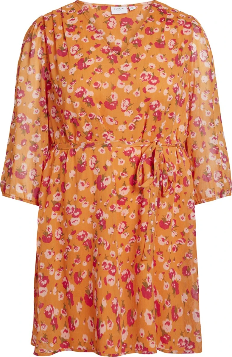 EVOKED VILA VIFALIA V-NECK 3/4 DRESS/SU/CUR Dames Jurk - Maat 50 4 EVOKED VILA VIFALIA V-NECK 3/4 DRESS/SU/CUR Dames Jurk - Maat 50 - Afbeelding 2