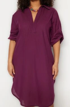 Trendyol Vrouwen Off-shoulder Ronde Hals Verschuiving Grote Maten Jurk -Trendyo Trendy Winkel 789x1200 21