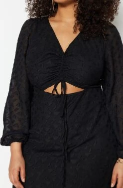 Trendyol Vrouwen Ballon Mouw V-hals Schaatser Grote Maten Jurk -Trendyo Trendy Winkel 790x1200 3