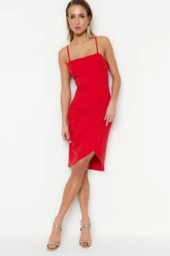 Trendyol Vrouwen Standaard Mouw Vierkante Kraag Omslag Jurk -Trendyo Trendy Winkel 796x1200 10