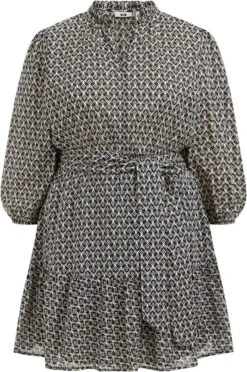 WE Fashion Dames Jurk Met Dessin - Curve