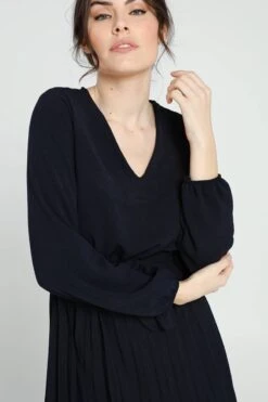 Cassis Lange, Effen Plisséjurk Met Riem -Trendyo Trendy Winkel 799x1200 119