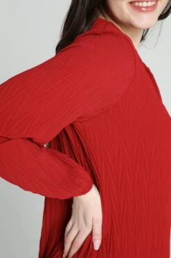 Cassis Korte, Effen Jurk Met Grafische Plissé-effecten Op De Stof -Trendyo Trendy Winkel 799x1200 142