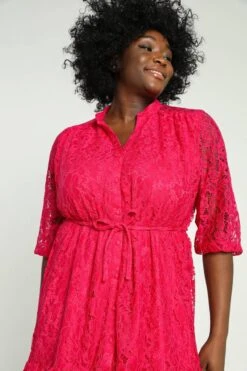 Paprika Korte, Effen Jurk Met Kant -Trendyo Trendy Winkel 799x1200 165