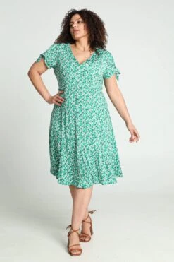 Paprika Koud Gebreide Lange Jurk Met Bloemenprint -Trendyo Trendy Winkel 799x1200 169