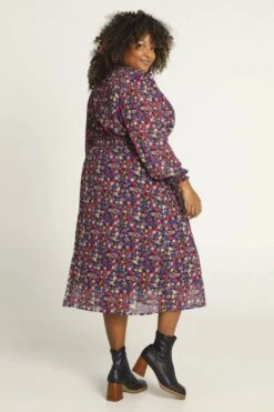 Paprika Halflange Jurk Met Geknoopte Kraag En Bloemetjesmotief -Trendyo Trendy Winkel 799x1200 181