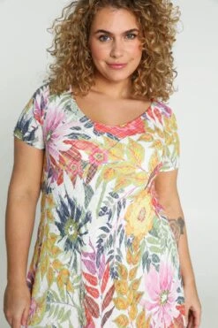 Paprika Korte, Katoenen Jurk Met Bloemenmotief -Trendyo Trendy Winkel 799x1200 187