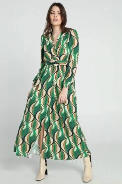 Cassis Lange Jurk In Viscose Met Etnisch Motief