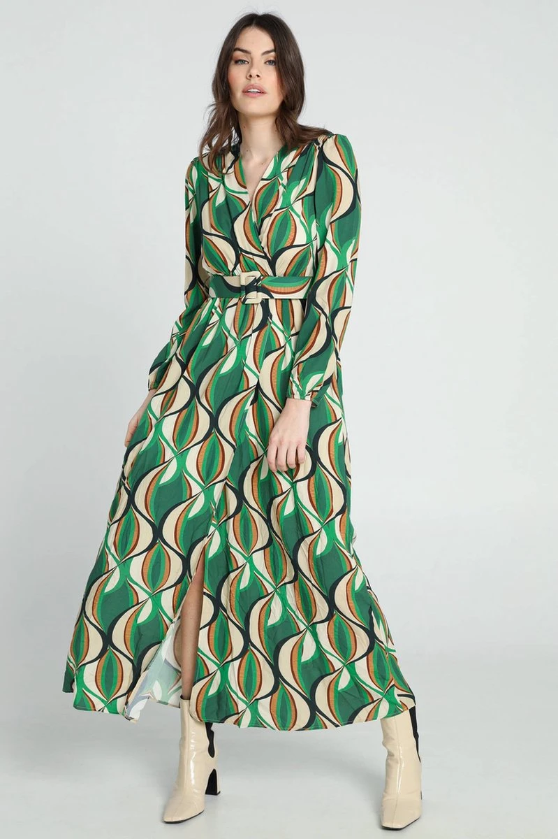 Cassis Lange Jurk In Viscose Met Etnisch Motief 3 Cassis Lange Jurk In Viscose Met Etnisch Motief