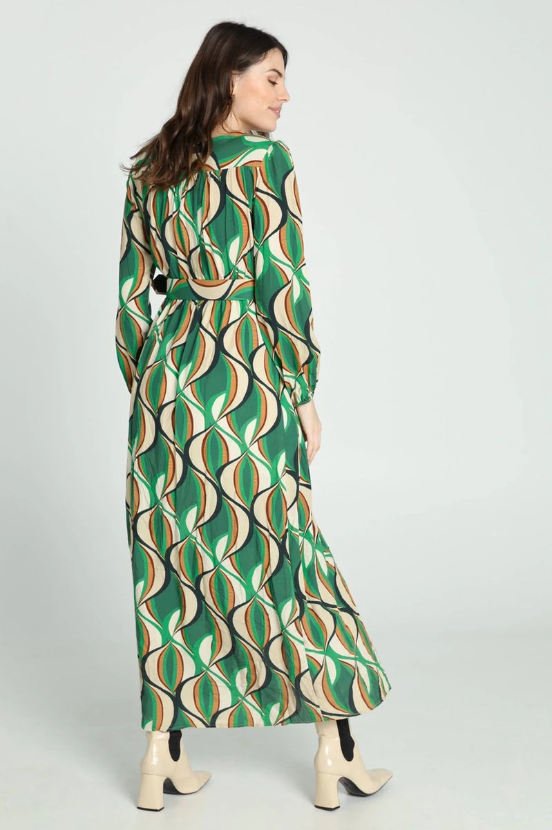 Cassis Lange Jurk In Viscose Met Etnisch Motief 10 Cassis Lange Jurk In Viscose Met Etnisch Motief - Afbeelding 8