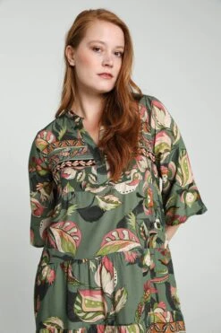 Cassis Korte Jurk In Viscose Met Etnisch Motief -Trendyo Trendy Winkel 799x1200 243