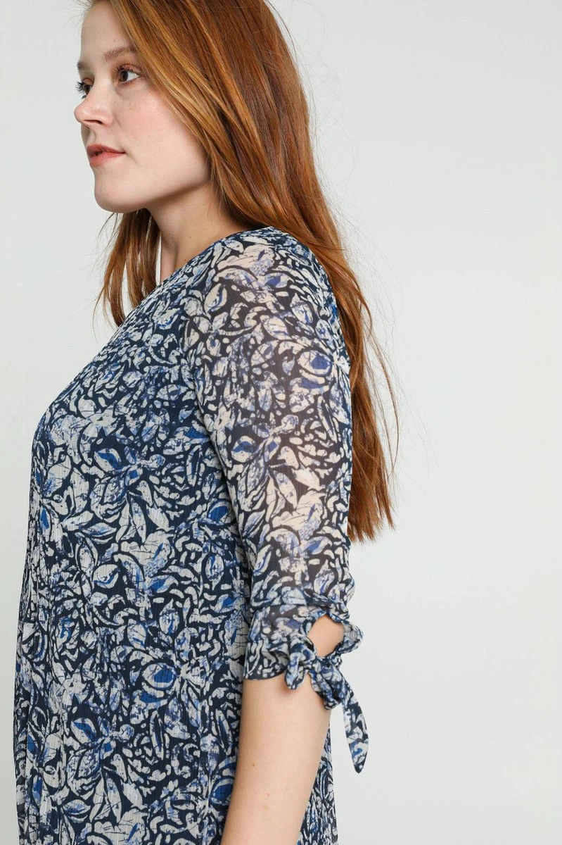 Cassis Lange Jurk Met Abstract Bloemenmotief En Plissé-effect 13 Cassis Lange Jurk Met Abstract Bloemenmotief En Plissé-effect - Afbeelding 11