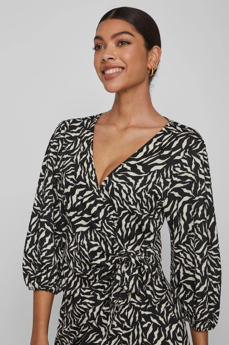 Vila Jurk Visteffi Zafia 3/4 Midi Wrap Dress/su 14086515 Black/zafia Dames Maat - M 7 Vila Jurk Visteffi Zafia 3/4 Midi Wrap Dress/su 14086515 Black/zafia Dames Maat - M - Afbeelding 5