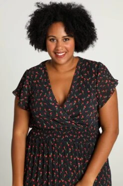 Paprika Lange Plisséjurk Met Tulpenmotief -Trendyo Trendy Winkel 799x1200 282