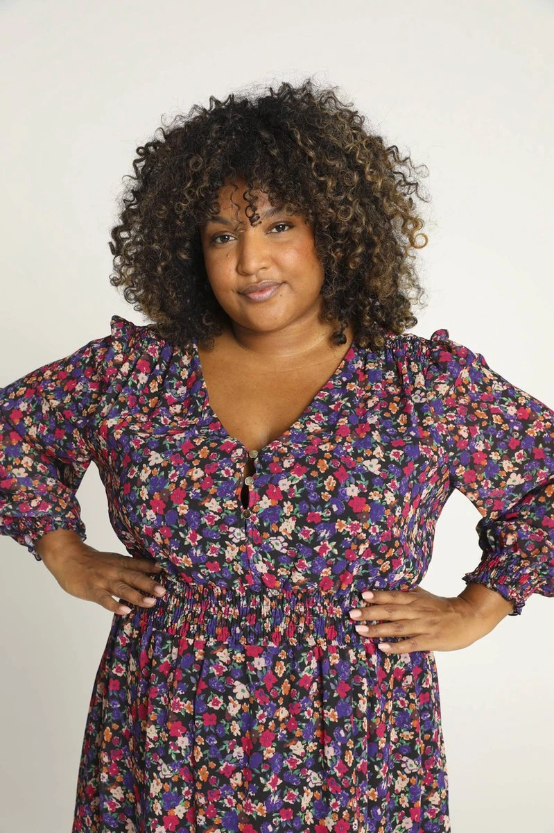 Paprika Halflange Jurk Met Geknoopte Kraag En Bloemetjesmotief 8 Paprika Halflange Jurk Met Geknoopte Kraag En Bloemetjesmotief - Afbeelding 6